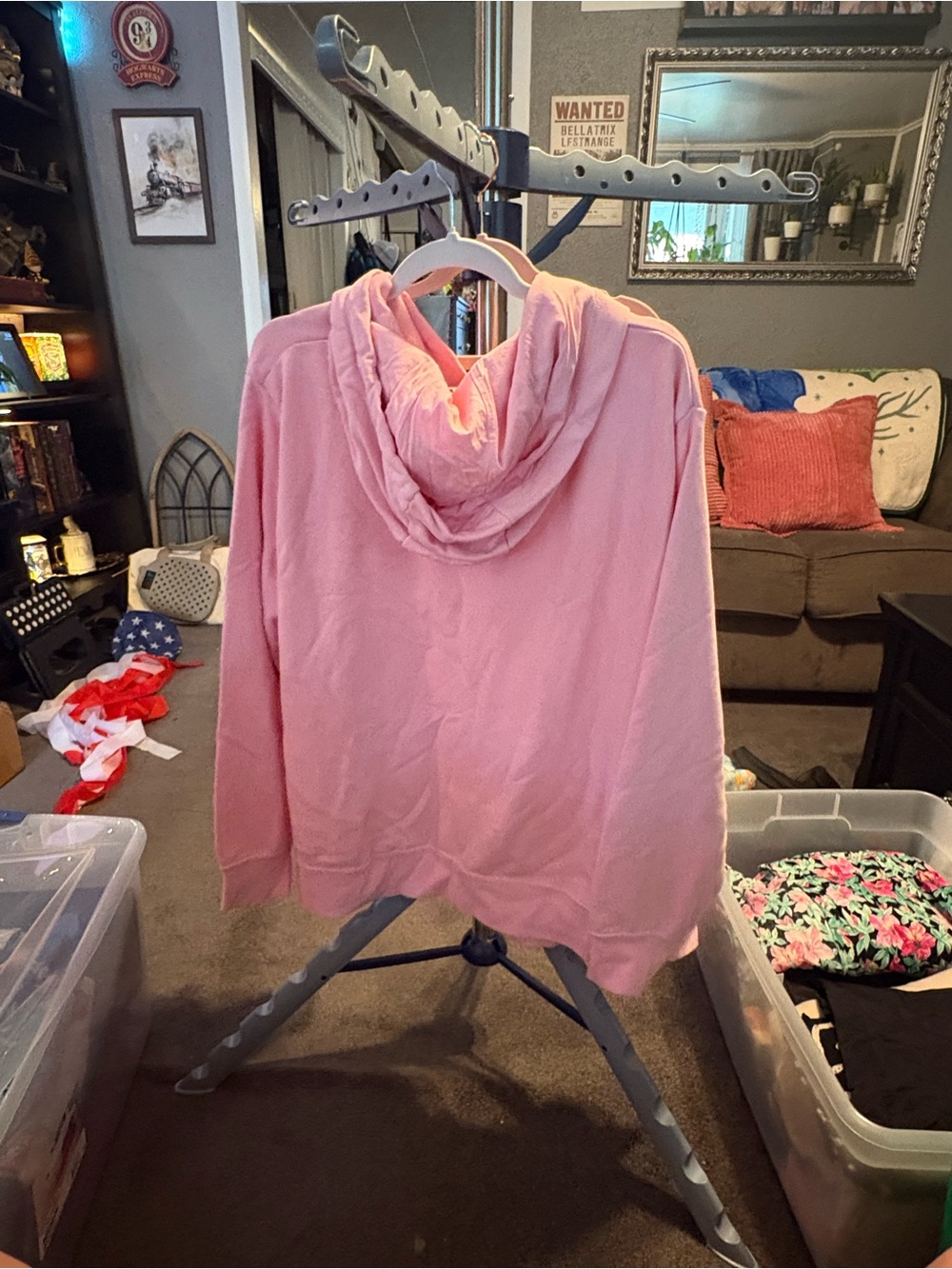 Nike Pink Pullover Hoodie with White Swoosh - Picture 2 of 3